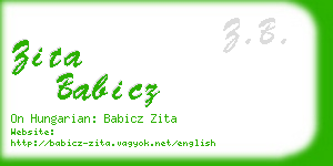 zita babicz business card